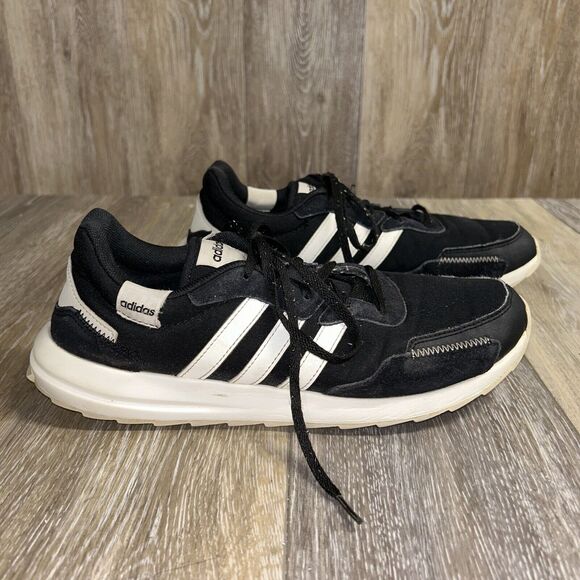 Adidas Retrorun EH1859 Womens US Size 9.5 Black White Running Sneaker Shoes - Picture 1 of 10